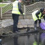 Cllrs Hughes & Hookway Cleaning Pond